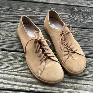 Tan Suede Sneakers with Rubber Sole size 40 (7-7 1/2) regular width